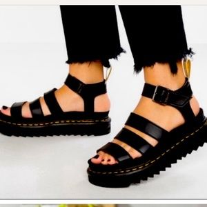 Dr. Doc Martens Women's Vegan Leather Blaire Sandal Black Size 9